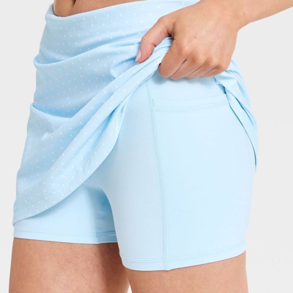 Women's Knit Skort - JoyLab Light Blue Polka Dot XS - Picture 4 of 5